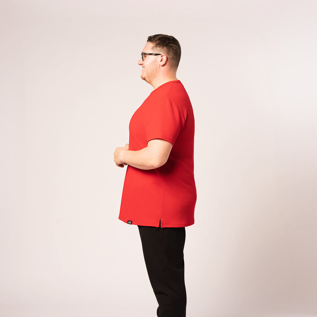 Split Hem Bullet Tee - Red