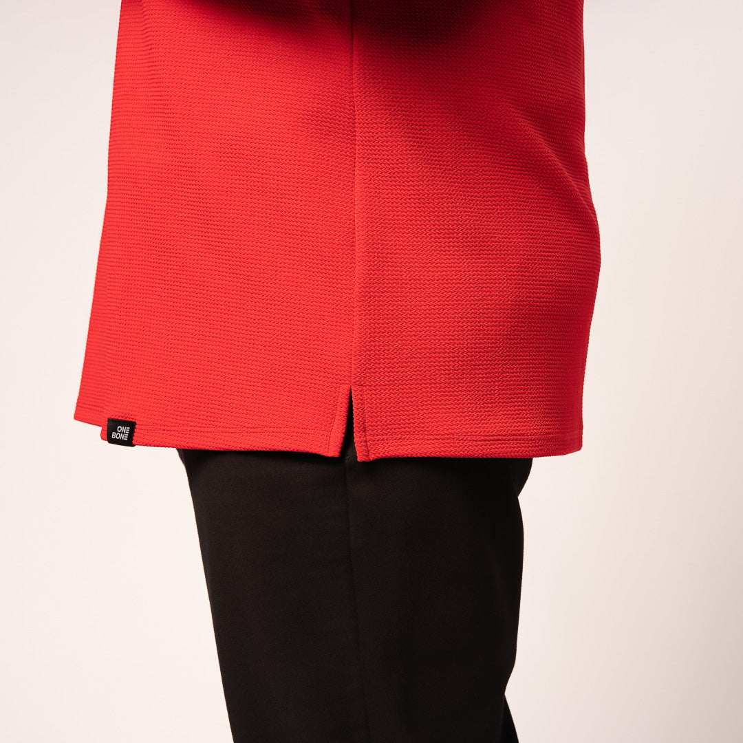 Split Hem Bullet Tee - Red