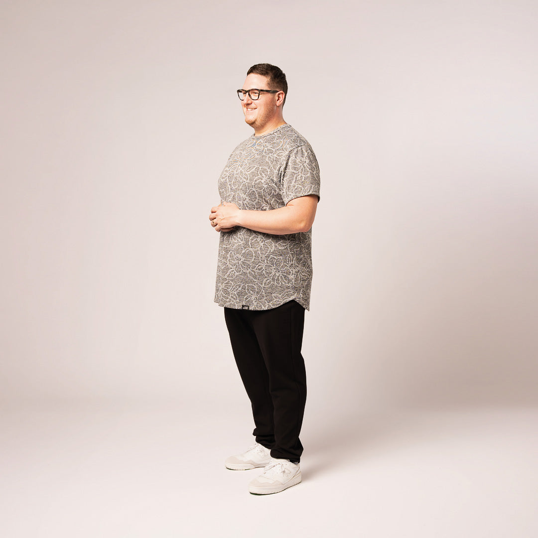 Jacquard Tee - Grey Floral