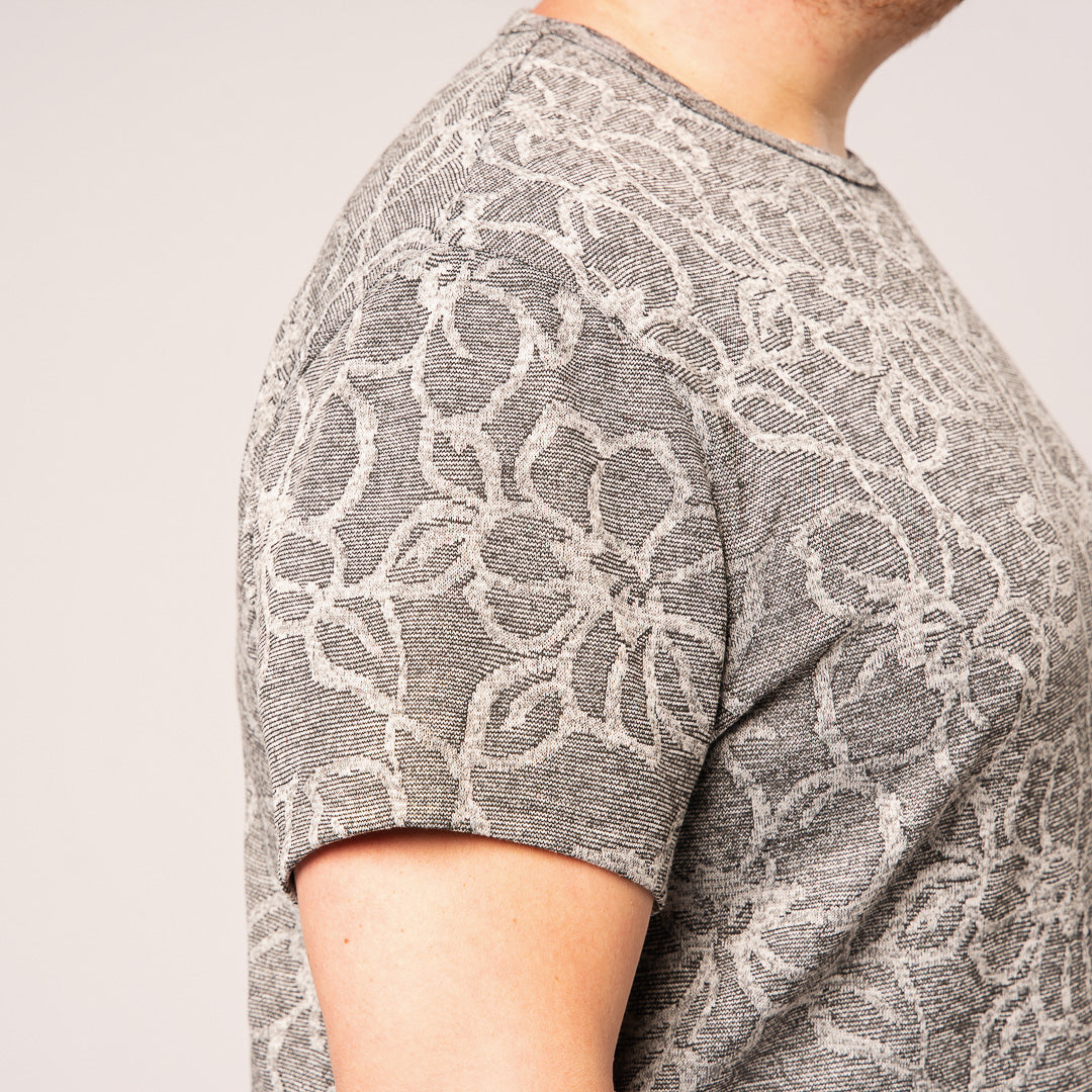Jacquard Tee - Grey Floral