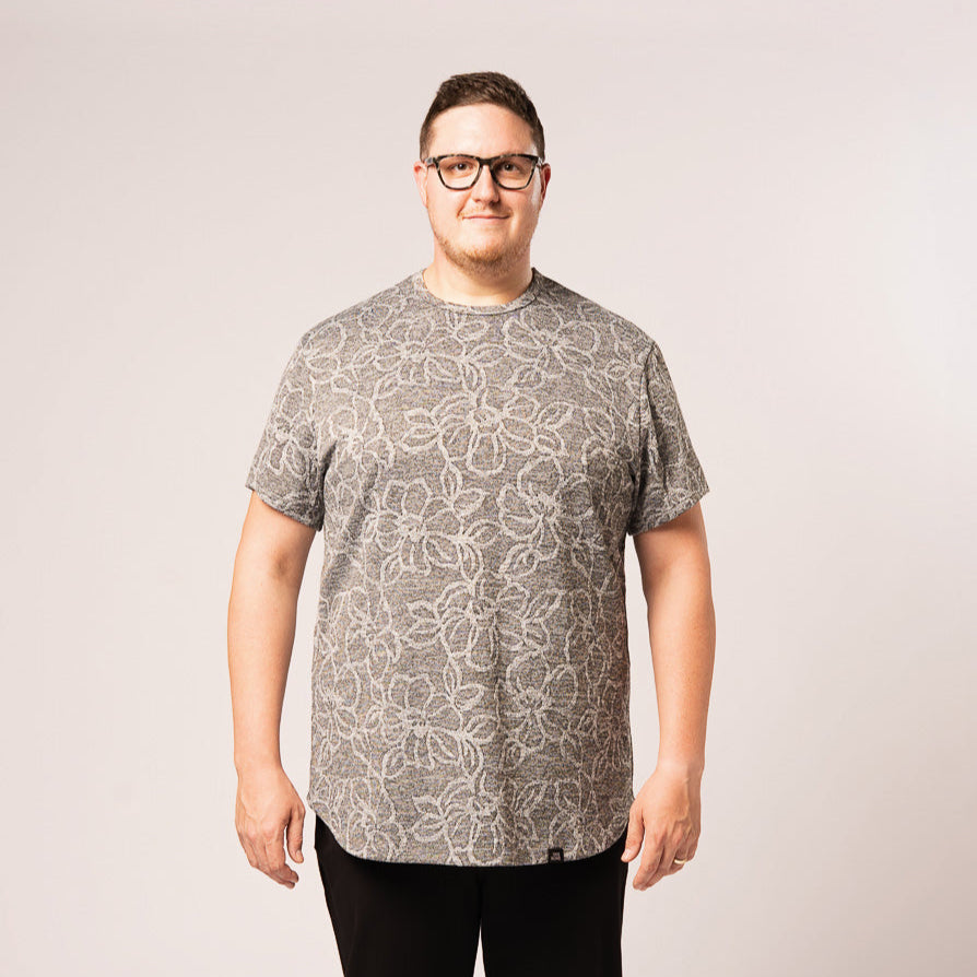 Jacquard Tee - Grey Floral