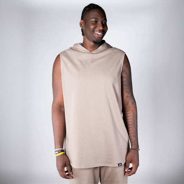Cut Off Hoodie Sand