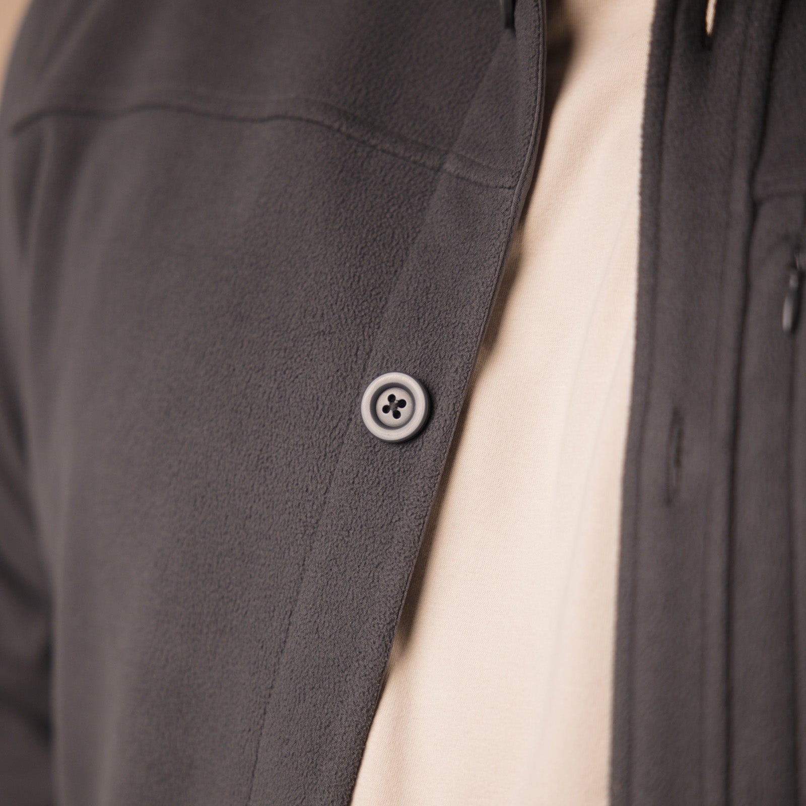 Fleece Button Up - Grey