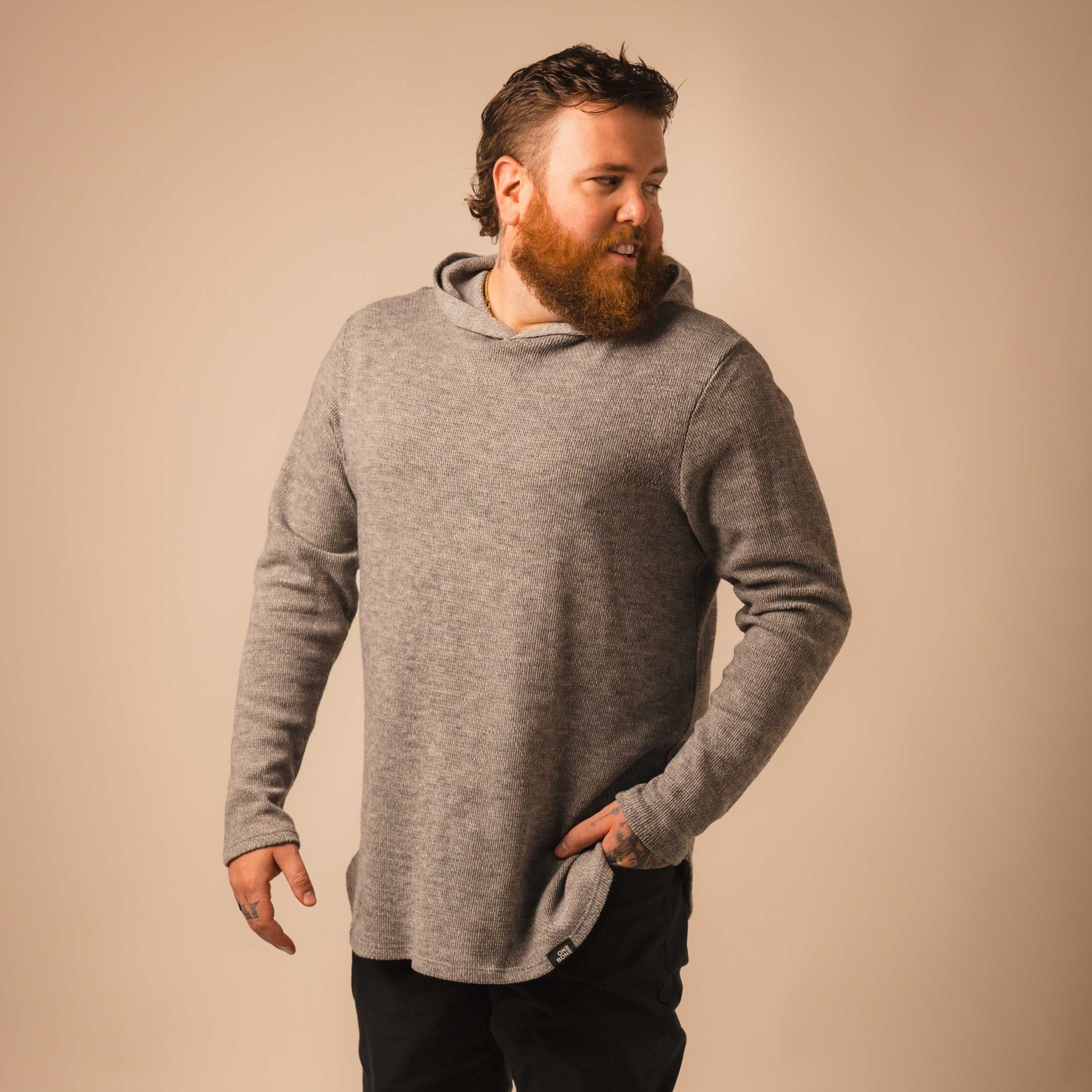 Light knitted hoodie sales