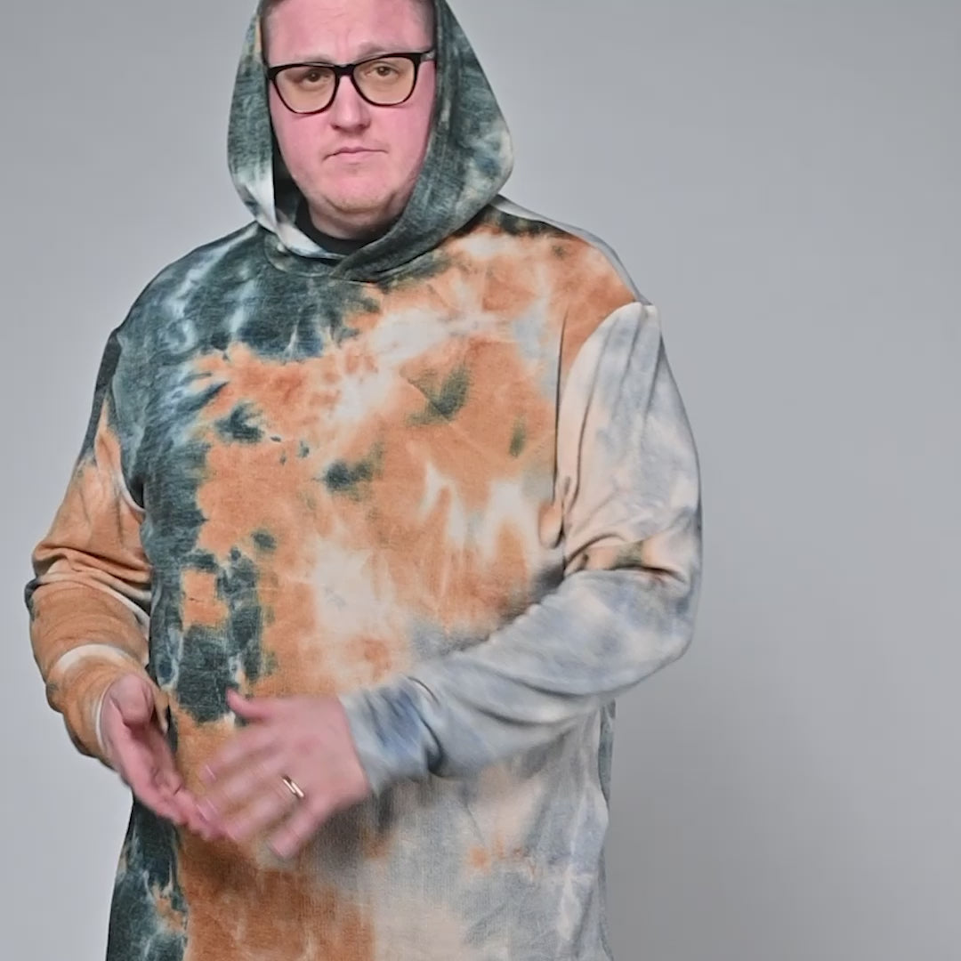 Tie-Dye Hoodie V2 - Orange / Blue
