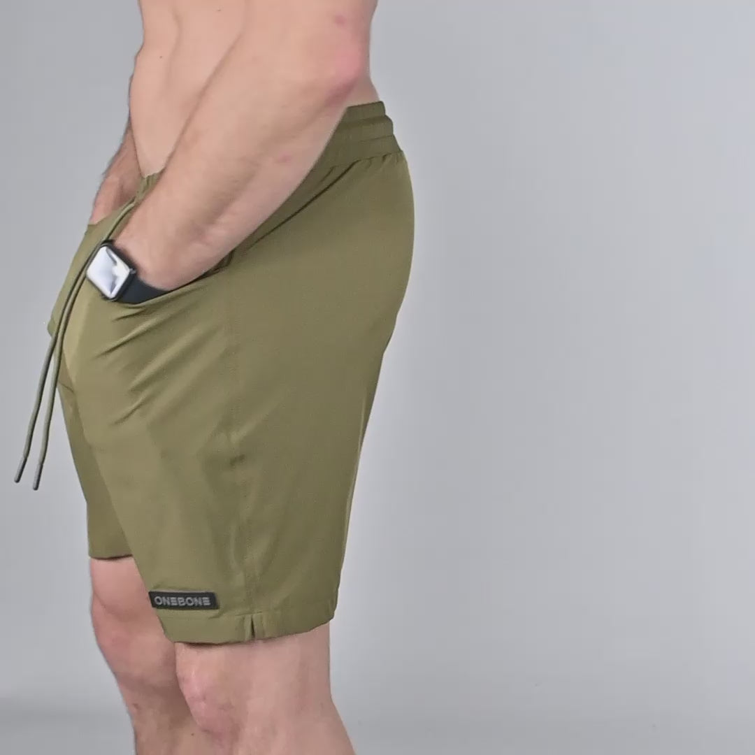 Hybrid Swim Short - Army Green/Black Liner